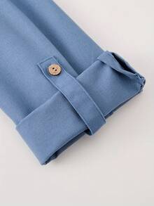 Men's Tang Suit Tai Chi Uniform Hanfu Kung Fu Uniform Chinese Style Stand-Up Collar Shirt - Blue - View 5