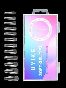 240pcs Coffin Shaped Ultra-Thin Dual-Use Acrylic Nail Stickers, Ideal For Women And Girls