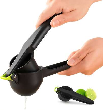 Bluelander Exprimidor de Limones con Cortador, Exprimidor Manual Multifuncional para Cocina, Utensilio de Cocina de Acero Resistente, Práctico y Fácil de Limpiar