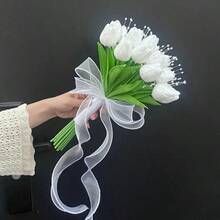 Artificial Bridal Bouquet, Real Touch Calla Lily Bride Bouquets Wedding Flowers Bouquets For Bride Bridesmaid Wedding Ceremony, Marriage White Flowers Arrangements, Wedding Supplies - Multicolor - View 4
