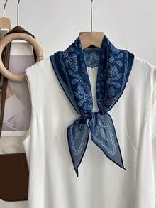 女士菱形真丝围巾，轻盈柔软，不规则设计，休闲时尚，日常多功能系带腰带手提包，女士颈部夏季外出礼物 - 彩色 - 查看 20