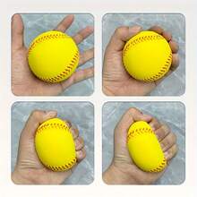 1/3pcs Soft PU Foam Baseball Grip Trainer Ball, Elastic Training Equipment, Fitness Baseball Grip Ball - Multicolor - View 2