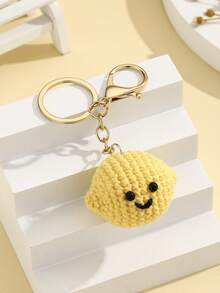 1个DIY手工创意水果钥匙扣，手工编织草莓、柠檬、香蕉、西瓜钥匙圈，创意礼物，适合送给爱人、朋友、女友，节日、手机、汽车配件、派对小礼物 - 彩色 - 查看 4