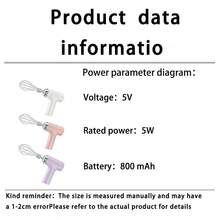 1pc Portable Electric Hand Mixer/Beater - USB Rechargeable, Wireless, Compact, Lightweight, Easy To Use Handheld Mixer, Suitable For Baking Cakes, Cookies, Pancakes - Ideal For Bakers And Professionals