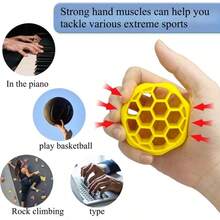 2个蜂窝硅胶握力器，腕部和手臂肌肉训练器，手指力量增强器，手部康复减压工具 - 彩色 - 查看 5