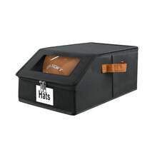 Extra Large Baseball Hat Organizer - Upgrade 4/2/1pcs Hat Organizer For Baseball Caps -Stackable Storage With Textured Leather Handle - Clear Lid, Drawer & Flip-Top Access, Holds 12–24 Hats For Closet Or Travel, Space-Saving Oxford Cloth Hat Box For Closet, Breathable Fabric, More Stable Perfect For Seasonal Storage And Display - 黑色 - 查看 2