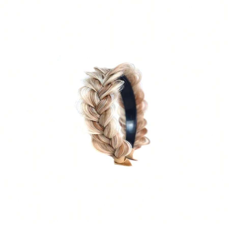 Braided Headband WithTooth Wide Braid Messy Hair Hoop WomenFashion Hair Accessories - Nâu vàng, Pha trộn thuốc tẩy, Vàng hoe - Xem 1