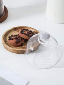 1个迷你甜点盘木质托盘，蛋糕盘木质托盘，玻璃罩糕点展示托盘，适合聚会、节日和日常使用 - 彩色 - 查看 9