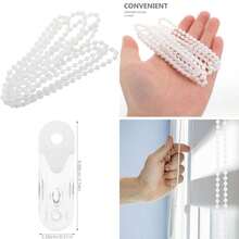 PACKOVE Cadena de Perlas para Cortinas Enrollables Blanco – Reemplazo de Cordón de Bolas de Plástico, Cuerda para Persianas Verticales, Cortina Enrollable para Oficina y Hogar, Accesorio de Repuesto(default) - Multicolor - Ver 1