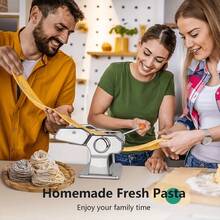 Pasta Maker Machine, Manual Pasta Machines With 7 Adjustable Thickness Settings & 2 Width For Making Homemade Spaghetti, Fettuccini, Lasagna, Or Dumpling Skins, Easy To Clean - Silver - View 9