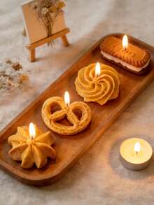 1pc Cookie Waffle Silicone Mold - Heat-Resistant For Candle/Soap/Jewelry Pendant Valentine's Day/Birthday/Wedding Season Craft - White - View 5