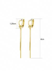 1 Pair S925 Sterling Silver Personalized Knotted Long Tassel Earrings, Elegant Mori Style Versatile Earrings, Minimalist Unique Earline Design Jewelry Gift