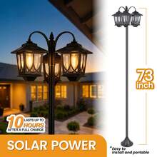 Large Aluminum Type Solar Light Solar Garden Light Waterproof Solar Lawn Light Palace Light Wall Light 18H - 黑色 - 查看 9