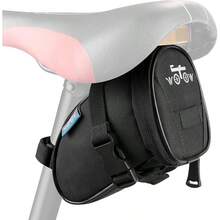 Bolsa de Silln de Bicicleta, Bolsa debajo del Asiento Bicicleta para Ciclismo con Correa, Almacenamiento de Herramienta, Bolsa de Accesorios al Aire Libre MTB Bicicleta de Montaa Carretera - Negro - Ver 2
