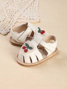Toddler Girls' Soft Bottom Cherry Infant Shoes Hollow Out Closed Toe Sandals, Summer New Arrival 2026 - White - View 4