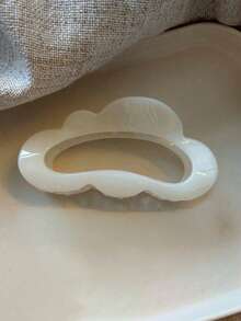 2个/1个白色云朵和淡黄色鱼尾塑料发夹，时尚百搭，简约优雅，纯色发爪，适合日常、休闲、派对、海滩、度假、发型设计、洗脸/洗头、化妆、服装配饰，秋季时尚发夹，秋季发饰，冬季发夹，春季发夹，夏季发夹，优雅爪夹 - 彩色 - 查看 4