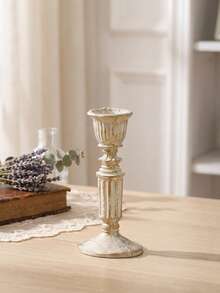 1pc/Set Vintage French Floral Candle Holder, Antique Bronze Furniture Decor, Retro Decorative Candle Holder, Home Decor, Perfect For Wedding Art Decor, Mother's Day Gift, Fireplace, Christmas Party, Housewarming Gift, Wedding, Restaurant, Party Candle Holder, Fireplace Decor Candle Holder, Decorative Column Candle Holder, Wedding, Home Decor, Holiday Party Decor - Multicolor - View 15