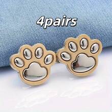 2/4pcs Cat Claw Waist Cincher, No Sewing Or Tools Needed, Adjustable Waist Button Clips, Jeans Skirt Waist Fixers, Make Waist Slimmer, Shiny Silver Detachable Buckle, Reusable Adjustable Brooch Clips, Women Fashion Detachable Pant Clips Waist Accessories