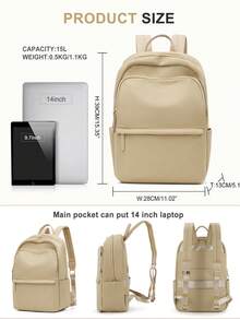 Women's Laptop Backpack, Fits 14/15 Inch Laptops, Fashionable Water-Resistant Lightweight Bookbag, Suitable For Travel, Work, Business, Teachers, Nurses, With Laptop Compartment, Fashionable Backpack/Wallet For Women And Girls, Girls' Daily Backpack/Schoolbag, Random Shipment Of New And Old Versions - Màu Khaki - Xem 5