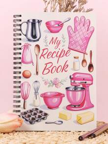 1pc Blank Recipe Notebook, Personal Cookbook Journal, Scrapbook Craft Supplies - Multicolor - View 1