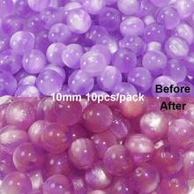 10pcs 10mm Resin Fne Flashing Color Round Beads,Straight Hole Mermaid Fine Glitter Beads ,- String Beads Suitable For Making, Phone Chains, Charms, Keychains - Creative Crafting For DIY Accessories