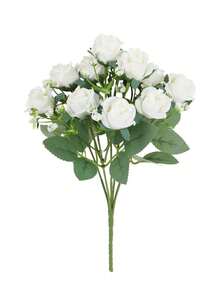 1/2束仿真丝玫瑰花束，11.8英寸假玫瑰，搭配满天星，适用于新娘捧花、周年纪念、婚礼装饰、花瓶装饰、餐桌摆饰及家居装饰、客厅/卧室装饰、情人节派对装饰 - 彩色 - 查看 14