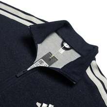 Adidas Chaqueta efecto denim para hombre, ropa deportiva casual, KR2487 - Tinta azul legendaria - Ver 3