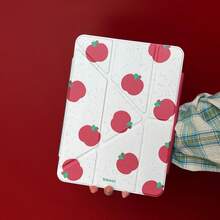 Splatter Red Apple Detachable Magnetic IPad Case Suitable For 2025 New IPad Pro 11/13, Anti-Bend IPad Air 10th Gen, 10.2 Inch/Mini 7, Acrylic Protective Cover