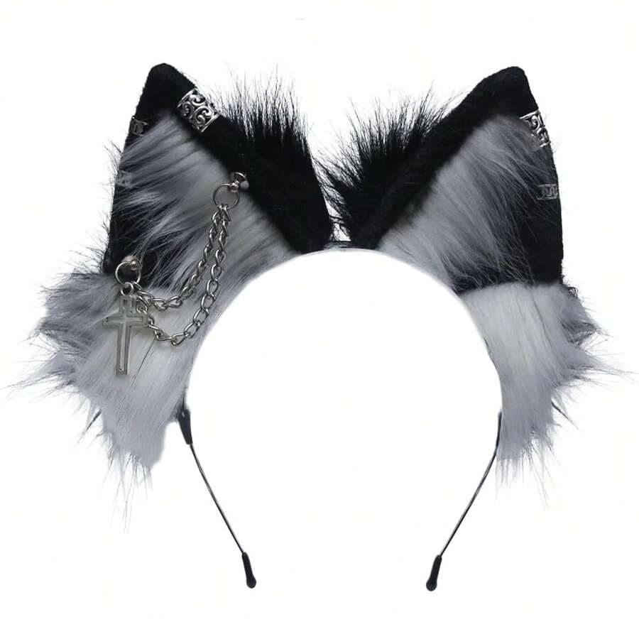 Cat Cosplay Ears Cat Ears Headbands Clips Accessories Punk Gothic Cross EK12-EK28 - HollowCrossEarringsEk27 - View 1