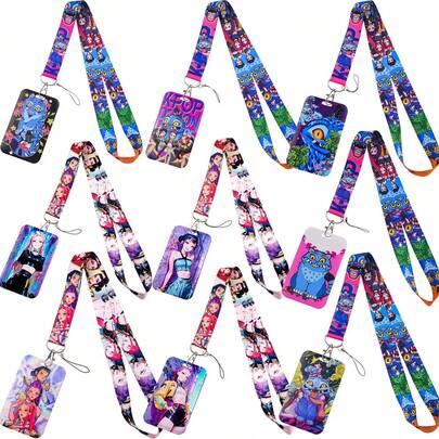 1pc KPOP Witch Hunting Girl Group Retractable ID Card Holder, Long Lanyard Student Card Holder, Phone Hanging Strap, Self-Retracting Cord DIY Card Holder, Cartoon Student Campus ID Card Holder, Work ID Badge Holder, Subway/Bus Pass Protector, Campus Card Holder, Back To School Student ID Card Holder