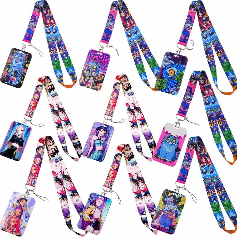 1pc KPOP Witch Hunting Girl Group Retractable ID Card Holder, Long Lanyard Student Card Holder, Phone Hanging Strap, Self-Retracting Cord DIY Card Holder, Cartoon Student Campus ID Card Holder, Work ID Badge Holder, Subway/Bus Pass Protector, Campus Card Holder, Back To School Student ID Card Holder - Multicolor - View 1