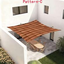 1 pieza Toldo de tela con impresión digital 2D, 5 estilos diferentes de patrones de grano de madera y piedra falsos, con características como patrón impreso, resistente al viento, desmontable, ligero, semioscurecedor, a prueba de polvo y resistente al desgaste, equipo de camping, artículos esenciales de camping - Multicolor - Ver 8