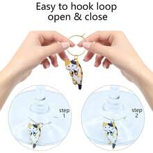 Christmas Wine Glass Charms/Markers/Identifiers/Tags For Stem Glasses For Wine Party Decorations Cat Themed Set - 13 件貓咪掛件 - 查看 3
