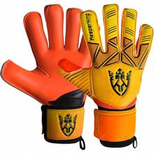 Soccer Goalkeeper Gloves - Orange Hybrid Roll/Black - Removable Finger Guard - View 3
