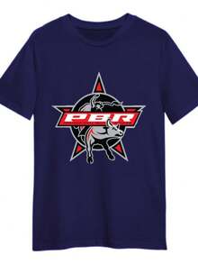 Camiseta Unissex Rodeio Country PBR Cowboy Camiseta Algodao Western Camiseta Masculina - Azul Marinho - Visão 2