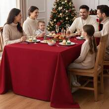 Elegant Red Rectangle Table Clothes, 6 Pack - 90 X 132 Inch - Reusable And Washable Tablecloths, Polyester Fabric Table Covers For Wedding, Party, Banquet, Formal Events - Red90x132In - View 3