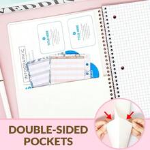 SUNEE Spiral Notebook, 1-Subject, Graph Ruled Paper, 8\ X 10-1/2\, 100 Sheets Per Notebook, 3-Hole Punched Paper, Water Resistant Cover, Spiral Grid Notebooks For Work, Home, Schoolsss, Writing, Pink - Pink - View 8