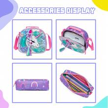 3pcs/Set Girls Rolling Backpack With Lunch Bag And Pencil Case, Lightweight Wheeled School Bag Suitable For Girls