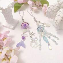 1-4PCS Cute Phone Charms Aesthetic Y2K Cell Phone Charms Strap Strawberry Butterfly Star PhoneCharm Y2K Accessories For Bag Keychain  Camera Pendants Decor - 藍紫色水母 - View 6