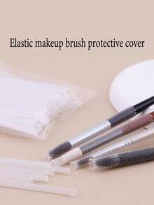 100 piezas/50 piezas/5 piezas Protector de brochas de maquillaje, evita la caída de cerdas y endereza las cerdas, adecuado para todos los tamaños, mangas protectoras elásticas para brochas de maquillaje, la red moldeadora se adapta a las brochas faciales para proteger la forma de las cerdas y evitar el encrespamiento., Regalos - Multicolor - Ver 5