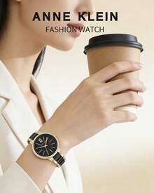 Anne Klein Women Quartz Watch Women's Resin Bracelet Watch Quartz Watches For Women Ceramic Watch Casual Dial - 黑色 - 查看 4
