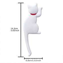 Cute Cat Tail Magnetic Hook, Original Design Appearance, Adorable Cat Shape, Body And Limbs Can Magically Bend, Can Adhere To Refrigerator And Iron Surfaces, Serving As Refrigerator Magnet And Whiteboard Magnet, Tail Can Be Bent As A Hook For Hanging Daily Small Items Such As Bags, Umbrellas, Keys, Towels, Clothes, Jewelry, Etc. No Drilling Or Wall Damage, Nail-Free Seamless Hook, Suitable For Bedroom, Bathroom, Living Room, Kitchen, Office And Other Home Scenarios. - Multicolor - View 10