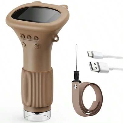 Kinder-Digitalmikroskop - Tragbares Handvergrößerungsglas mit 8,89 cm LCD-Bildschirm, USB-aufladbar, 10-fache Vergrößerung, 4 Farbmodi (Weiß/Blau/Grün/Gelb) für Jungen & Mädchen, Pädagogisches Wissenschaftsspielzeug, Geburtstagsgeschenk, Mikroskop für Kinder, Bildverbesserung, Benutzerfreundliches Design, Robuste Konstruktion