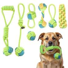 7 piezas Juguetes de correa para perros, juguetes masticables duraderos para juego interactivo con perros medianos y pequeños, ayuda a limpiar los dientes, aliviar el aburrimiento, juego de tirar, masticado poderoso, juguetes dentales de cuerda de algodón para cachorros - Multicolor - Ver 4