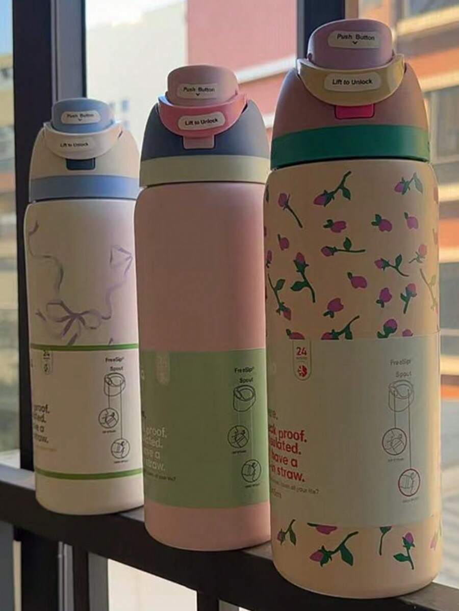 新款 O-WALA 户外运动水壶，304 不锈钢真空保温冷热咖啡杯，车载水杯，学生水杯 - 多色32oz - 查看 1