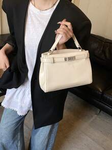 Luxury Women's Handbag, New Vintage Minimalist High-End Niche One Shoulder Bag, Tote Crossbody Bag - Beige - View 3