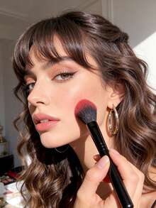 3pcs Travel Makeup Brush Set, Soft Fiber Blush Brush, Powder Brush, Highlighter Brush, Ideal For Beginners And Professionals - Black - View 7