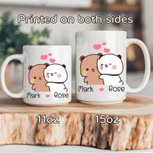 Personalized Dudu Bubu Coffee Mug Cute Bears Coffee Cup Birthday Christmas Gift Funny Coffee Mug Gift For Her Him Valentine Gift-Custon Name