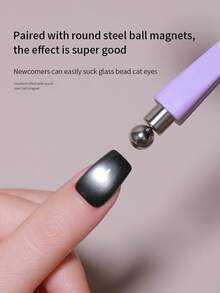 SHANGFEIYA 8-In-1 Purple Nail Art Magnet, Multi-Functional Glass Beads & Cat Eye Nail Polish Gel, Specially Designed Strong Magnet