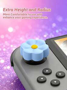 2 piezas Tapas de agarre para el pulgar compatibles con /Switch OLED/Switch Lite, Fundas de silicona para palancas de mando compatibles con el mando de Switch, Accesorios para mando de juego, Patrones de Fútbol/Tiburón/Flor/Nube/Panda - Multicolor - Ver 5